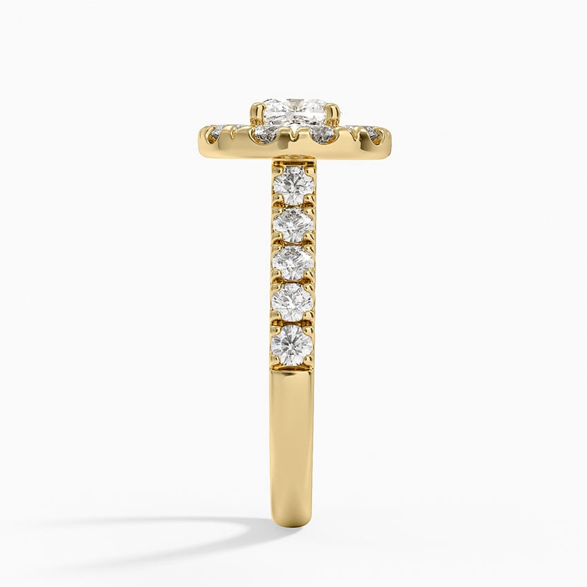 Adele Halo Diamond Ring Yellow Gold 18k Cushion Engagement Ring