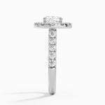 Adele Halo Diamond Ring Platinum Cushion Engagement Ring