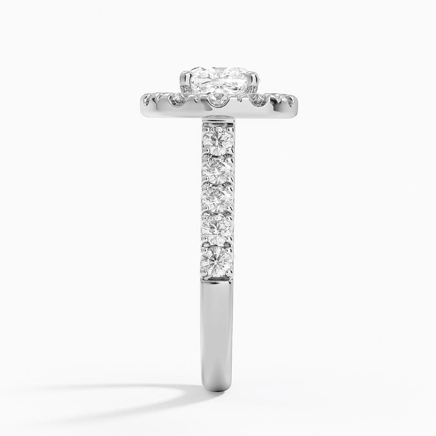 Adele Halo Diamond Ring Platinum Cushion Engagement Ring