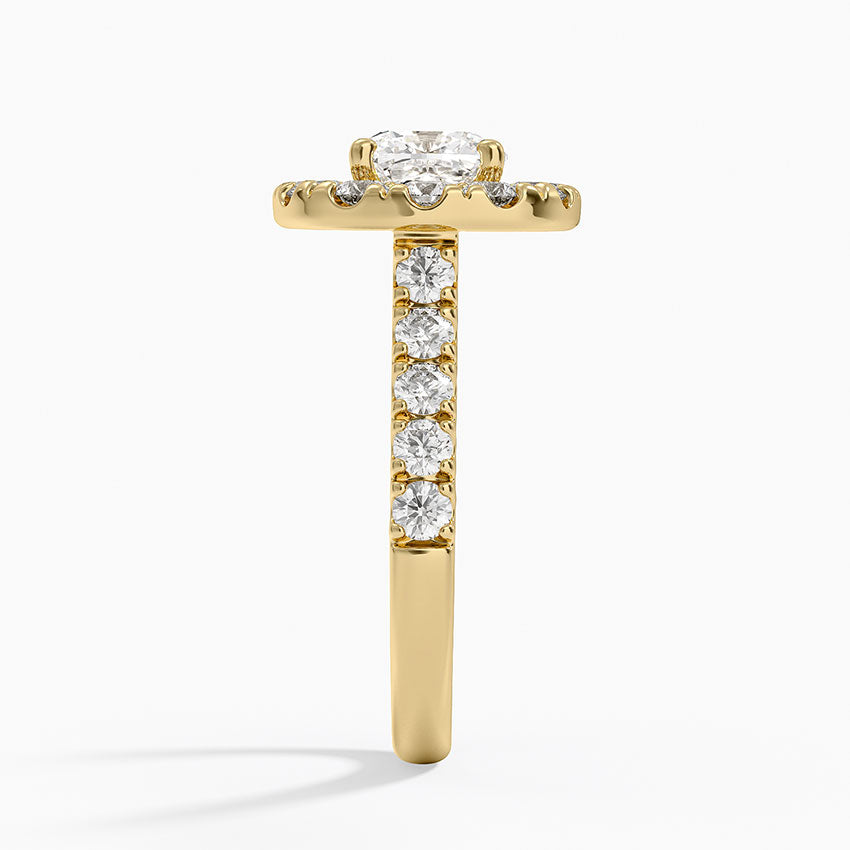 Adele Halo Diamond Ring Yellow Gold 18k Cushion Engagement Ring