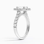 Adele Halo Diamond Ring Platinum Emerald Engagement Ring