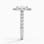Adele Halo Diamond Ring Platinum Emerald Engagement Ring