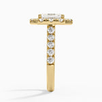 Adele Halo Diamond Ring Yellow Gold 18k Emerald Engagement Ring