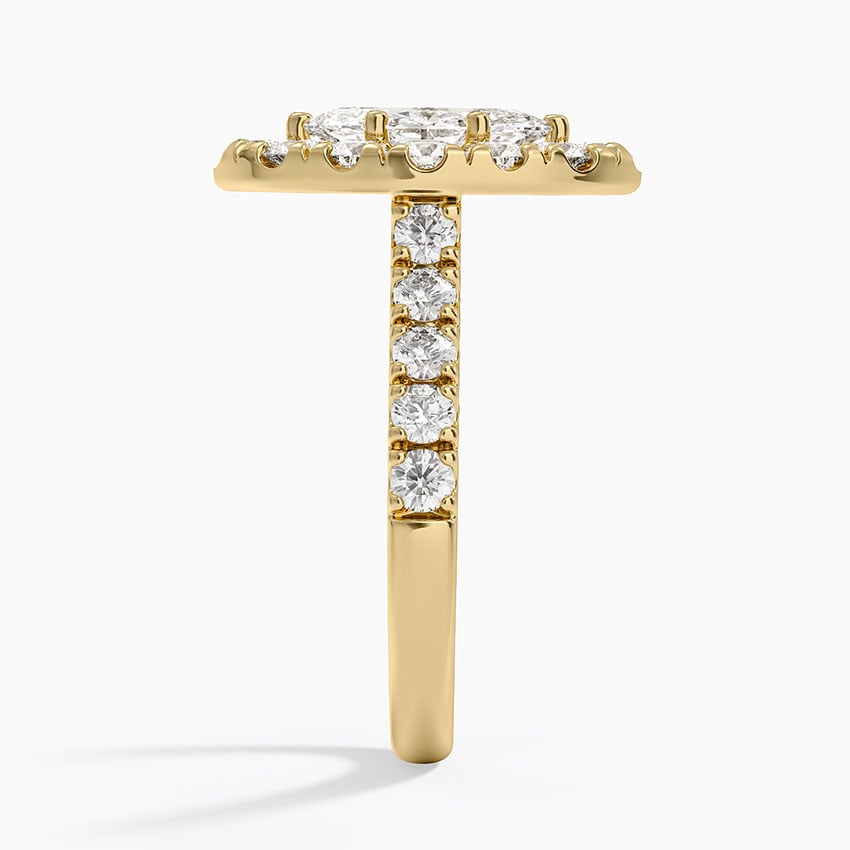 Adele Halo Diamond Ring Yellow Gold 18k Marquise Engagement Ring