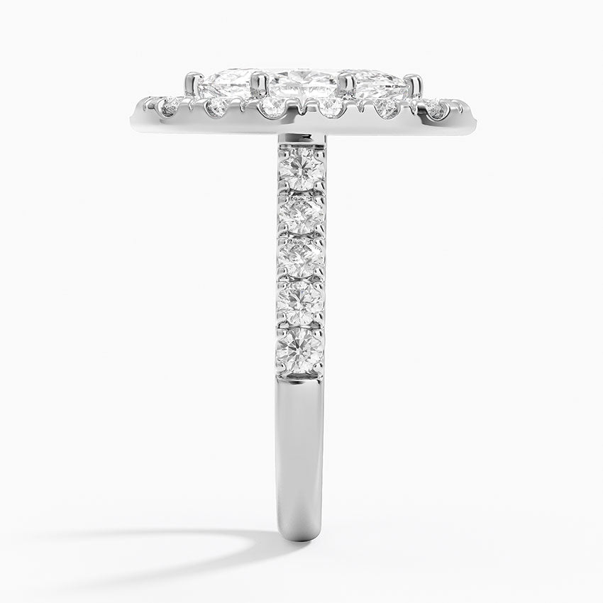 Adele Halo Diamond Ring Platinum Marquise Engagement Ring
