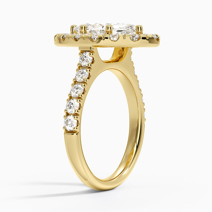 Adele Halo Diamond Ring Yellow Gold 18k Marquise Engagement Ring