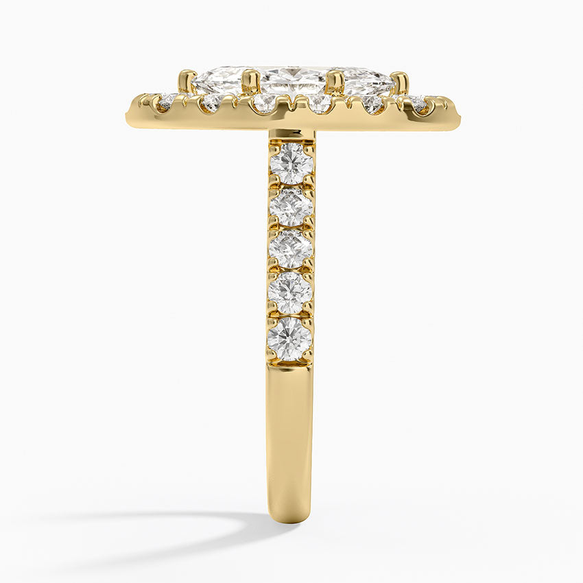 Adele Halo Diamond Ring Yellow Gold 18k Marquise Engagement Ring