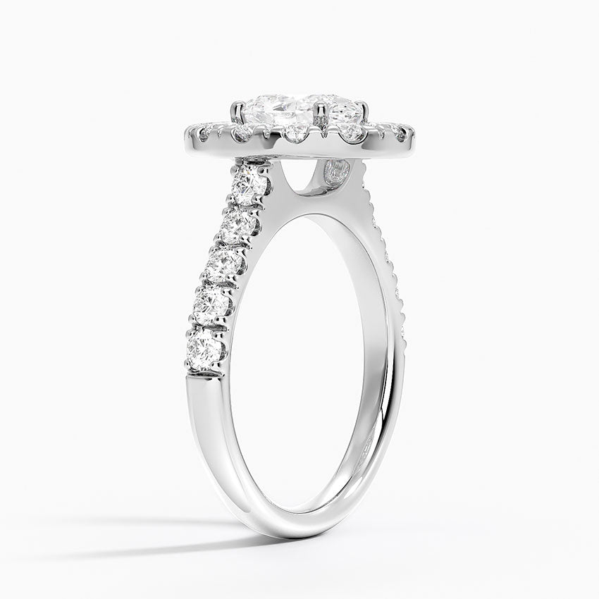 Adele Halo Diamond Ring Platinum Oval Engagement Ring