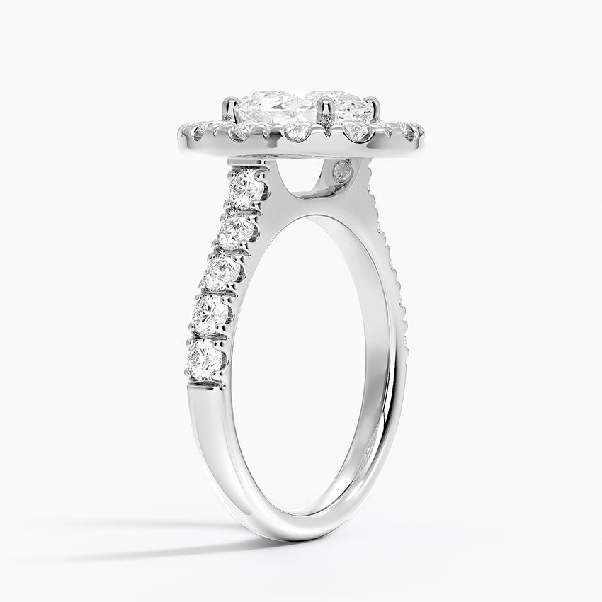 Adele Halo Diamond Ring Platinum Oval Engagement Ring