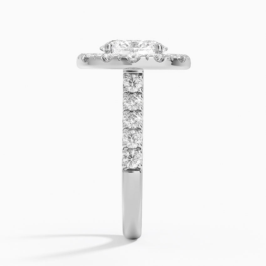 Adele Halo Diamond Ring Platinum Oval Engagement Ring