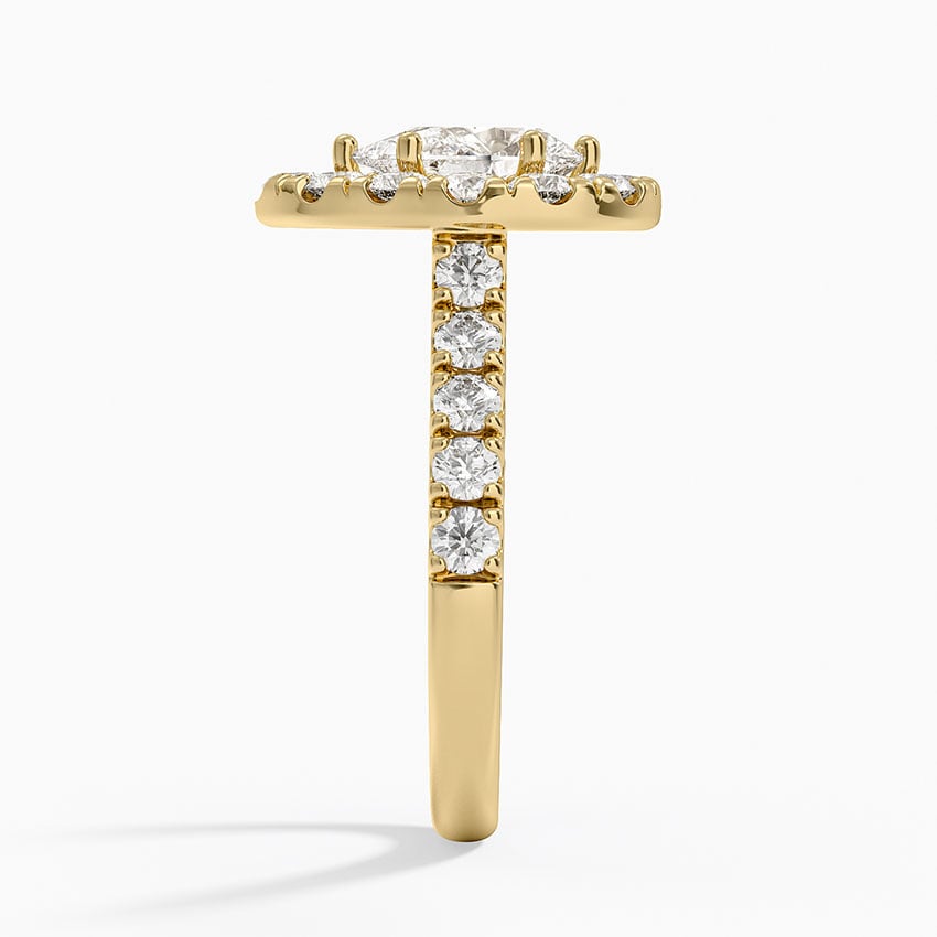 Adele Halo Diamond Ring Yellow Gold 18k Pear Engagement Ring