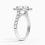Adele Halo Diamond Ring Platinum Pear Engagement Ring