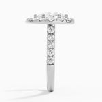 Adele Halo Diamond Ring Platinum Pear Engagement Ring