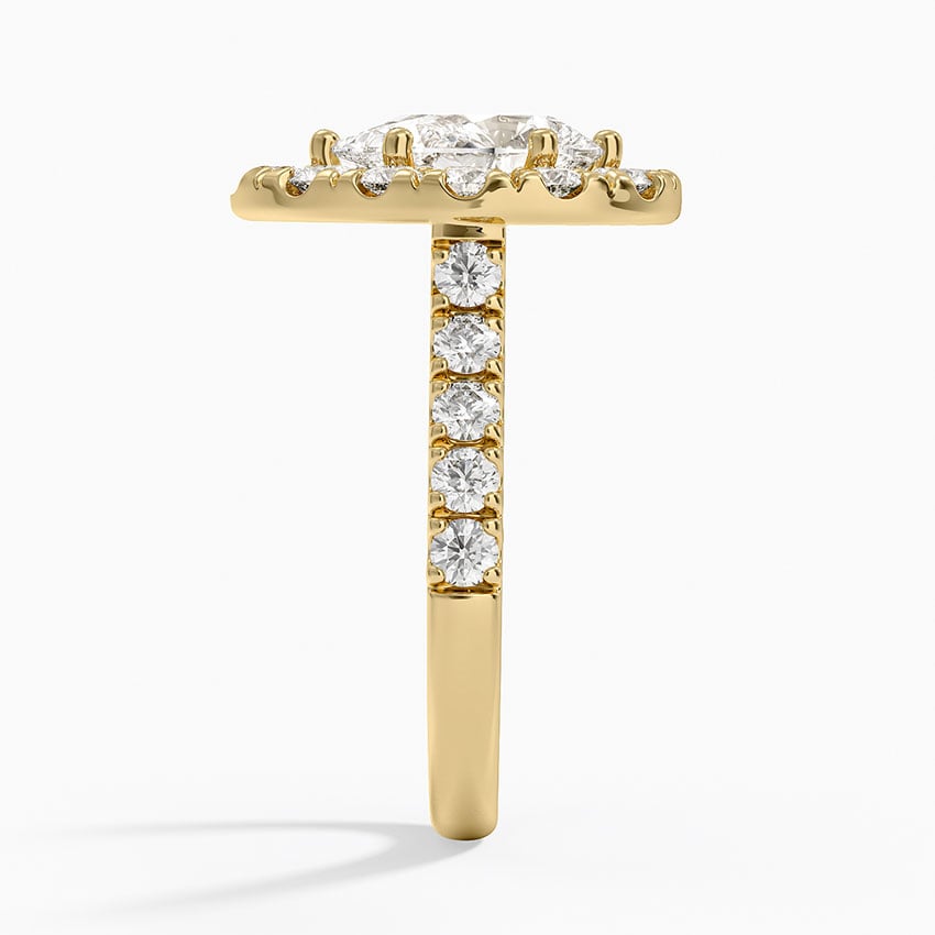 Adele Halo Diamond Ring Yellow Gold 18k Pear Engagement Ring