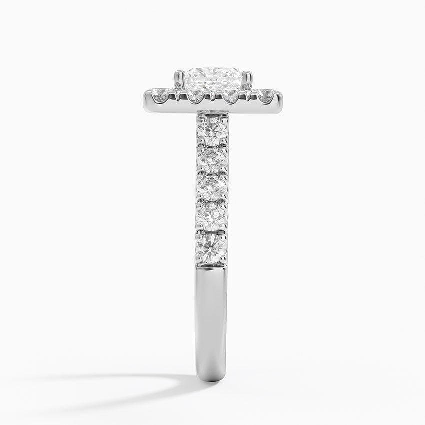 Adele Halo Diamond Ring Platinum Princess Engagement Ring