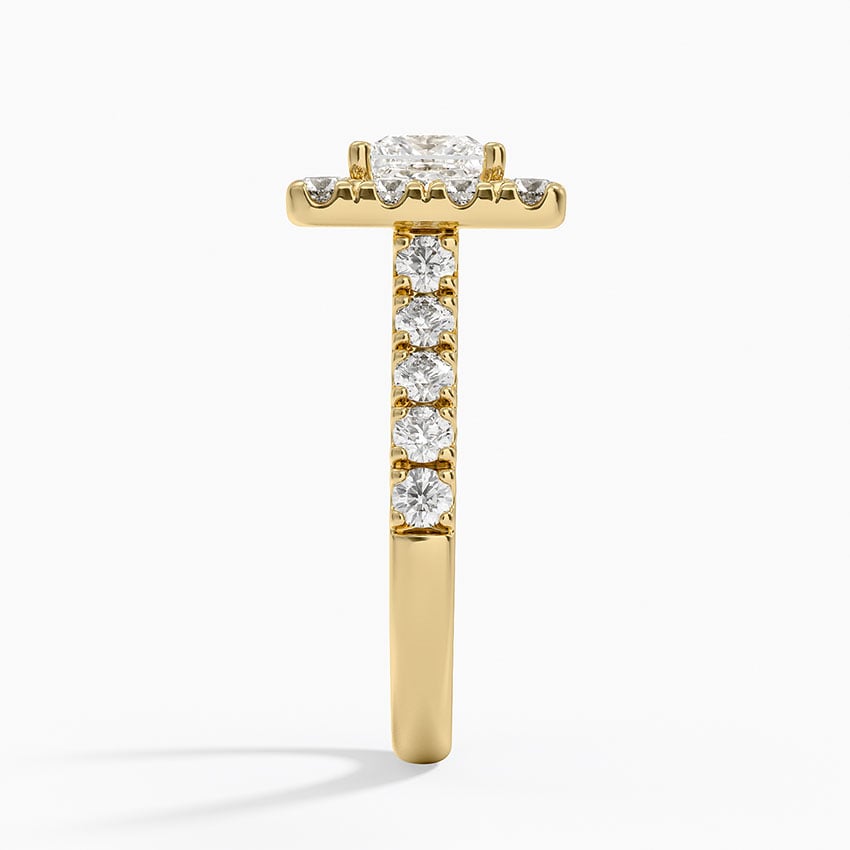 Adele Halo Diamond Ring Yellow Gold 18k Princess Engagement Ring