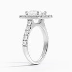 Adele Halo Diamond Ring Platinum Princess Engagement Ring