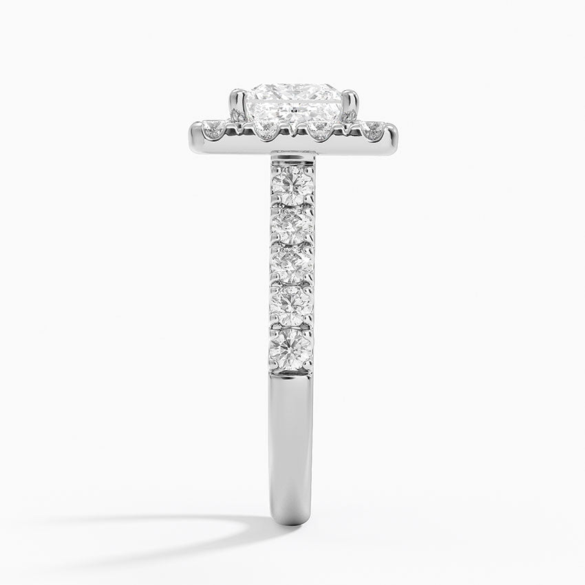 Adele Halo Diamond Ring Platinum Princess Engagement Ring