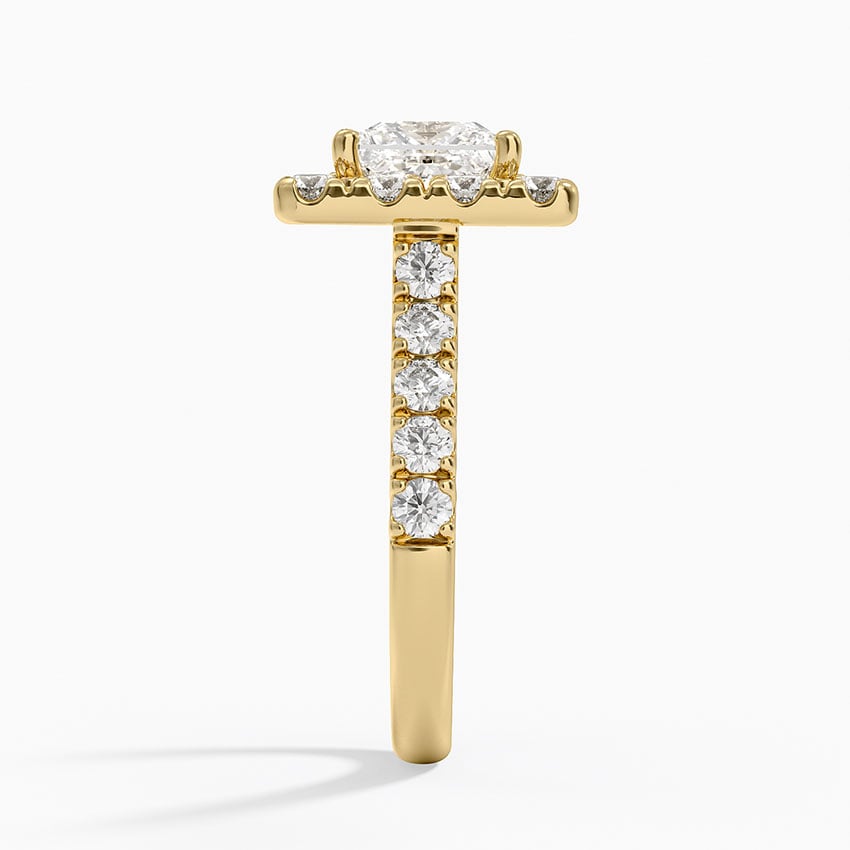 Adele Halo Diamond Ring Yellow Gold 18k Princess Engagement Ring