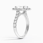 Adele Halo Diamond Ring Platinum Radiant Engagement Ring