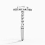 Adele Halo Diamond Ring Platinum Radiant Engagement Ring