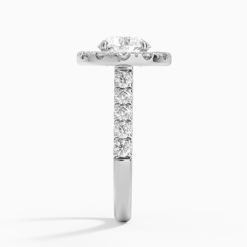 Adele Halo Diamond Ring Platinum Round Engagement Ring