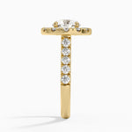 Adele Halo Diamond Ring Yellow Gold 18k Round Engagement Ring