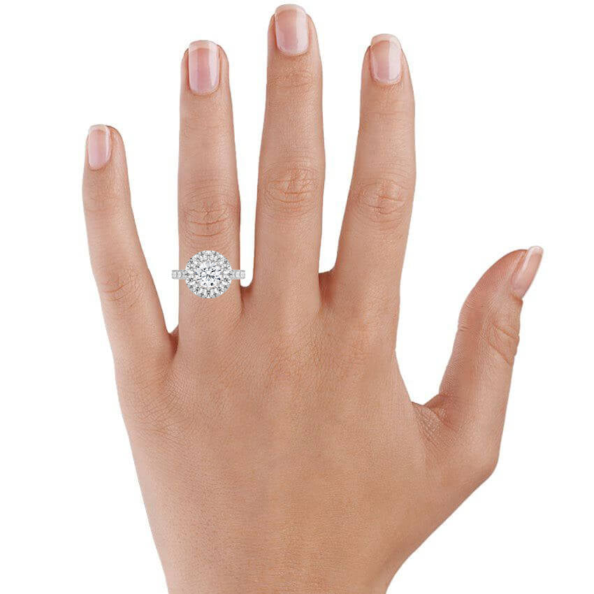 Adele Halo Diamond Ring Platinum Engagement Ring