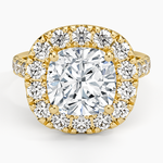 Adele Halo Diamond Ring Yellow Gold 18k Cushion Engagement Ring