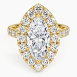 Adele Halo Diamond Ring Yellow Gold 18k Marquise Engagement Ring