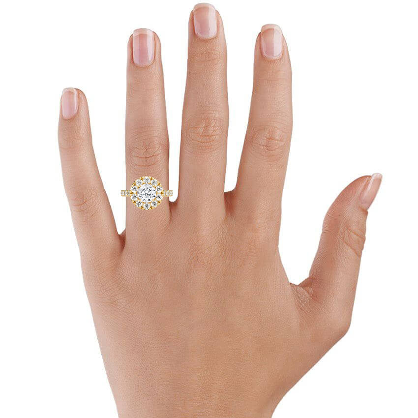 Adele Halo Diamond Ring Yellow Gold 18k Engagement Ring