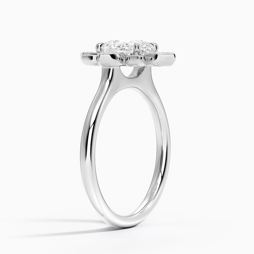 Fiore Halo Diamond Ring (1/4 ct. tw.) Platinum Oval Engagement Ring