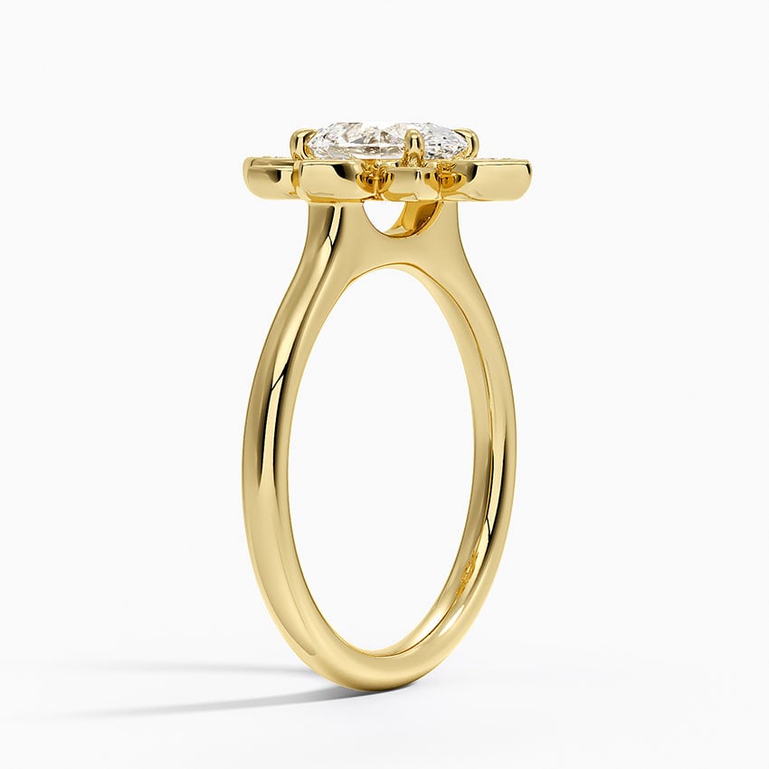 Fiore Halo Diamond Ring (1/4 ct. tw.) Yellow Gold 18k Oval Engagement Ring