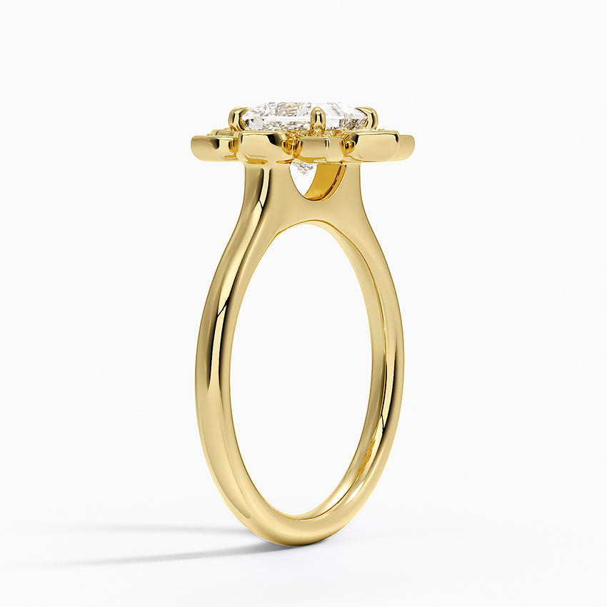 Fiore Halo Diamond Ring (1/4 ct. tw.) Yellow Gold 18k Princess Engagement Ring