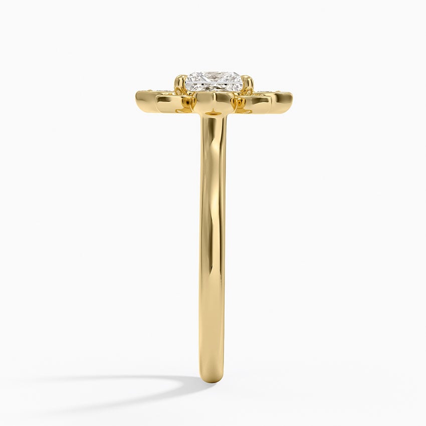 Fiore Halo Diamond Ring (1/4 ct. tw.) Yellow Gold 18k Princess Engagement Ring