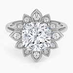Fiore Halo Diamond Ring (1/4 ct. tw.) Platinum Cushion Engagement Ring