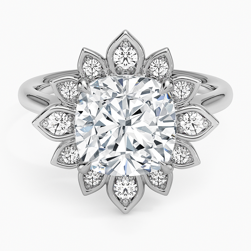 Fiore Halo Diamond Ring (1/4 ct. tw.) Platinum Cushion Engagement Ring
