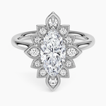 Fiore Halo Diamond Ring (1/4 ct. tw.) Platinum Marquise Engagement Ring