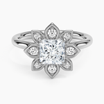 Fiore Halo Diamond Ring (1/4 ct. tw.) Platinum Princess Engagement Ring