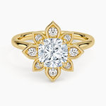 Fiore Halo Diamond Ring (1/4 ct. tw.) Yellow Gold 18k Cushion Engagement Ring