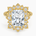 Fiore Halo Diamond Ring (1/4 ct. tw.) Yellow Gold 18k Radiant Engagement Ring