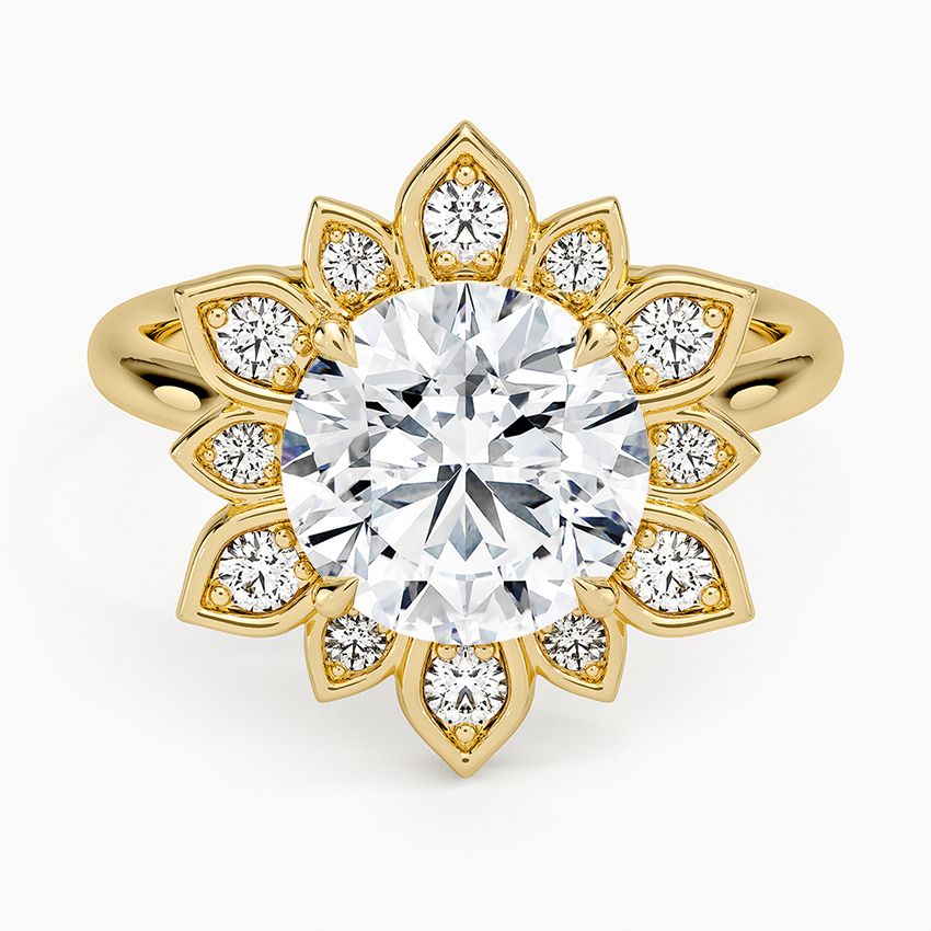 Fiore Halo Diamond Ring (1/4 ct. tw.) Yellow Gold 18k Round Engagement Ring
