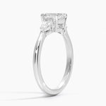 Petite Opera Three Stone Diamond Ring (1/4 ct. tw.) Platinum Asscher Engagement Ring