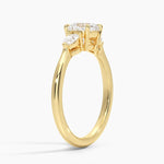 Petite Opera Three Stone Diamond Ring (1/4 ct. tw.) Yellow Gold 18k Cushion Engagement Ring
