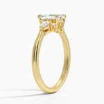 Petite Opera Three Stone Diamond Ring (1/4 ct. tw.) Yellow Gold 18k Emerald Engagement Ring