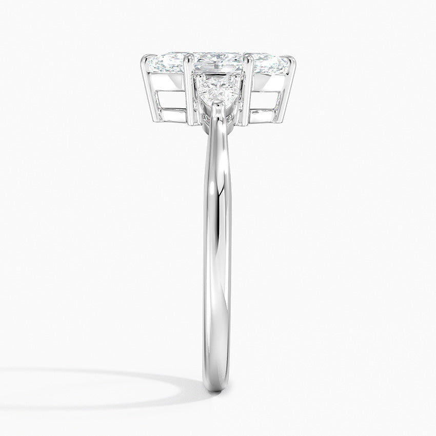 Petite Opera Three Stone Diamond Ring (1/4 ct. tw.) Platinum Marquise Engagement Ring