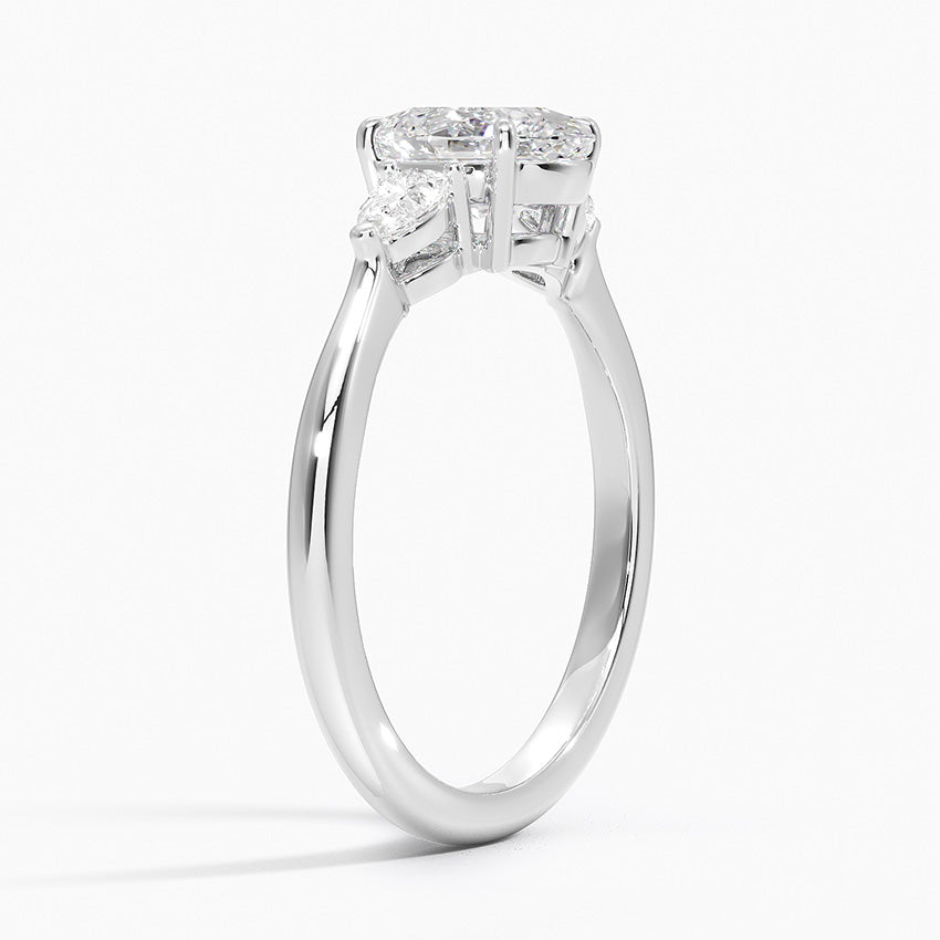 Petite Opera Three Stone Diamond Ring (1/4 ct. tw.) Platinum Oval Engagement Ring