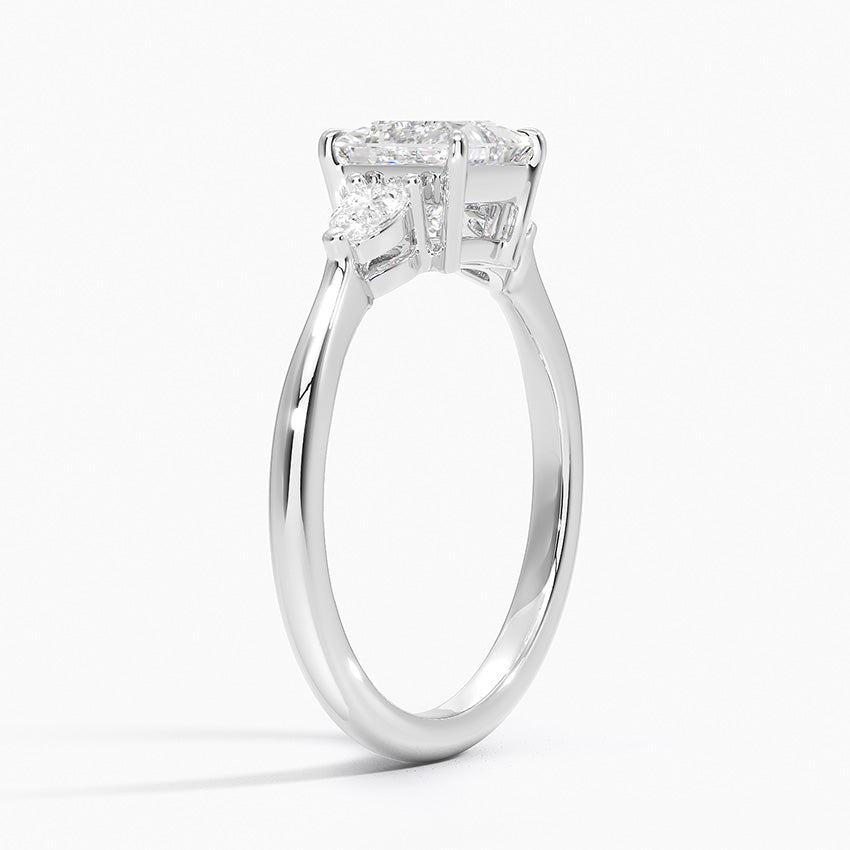 Petite Opera Three Stone Diamond Ring (1/4 ct. tw.) Platinum Princess Engagement Ring