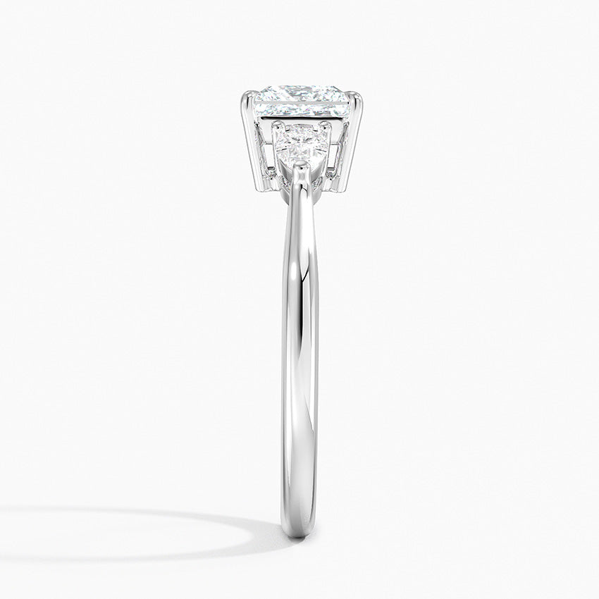 Petite Opera Three Stone Diamond Ring (1/4 ct. tw.) Platinum Princess Engagement Ring