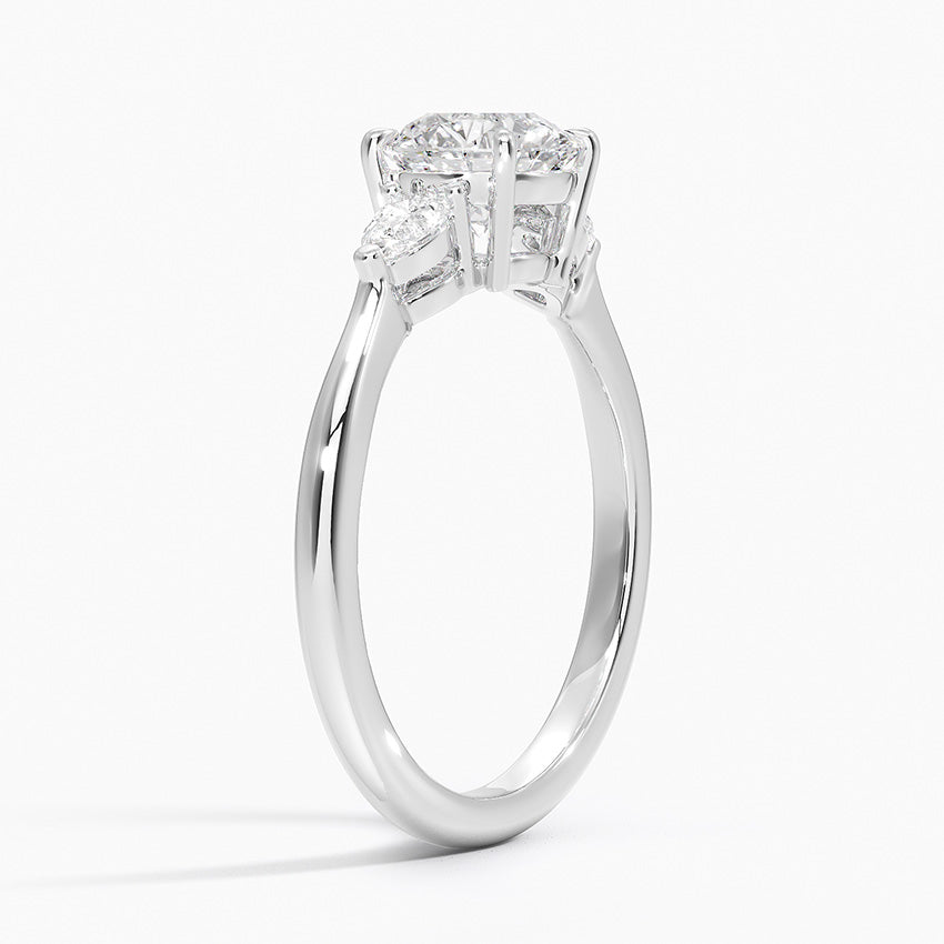 Petite Opera Three Stone Diamond Ring (1/4 ct. tw.) Platinum Round Engagement Ring